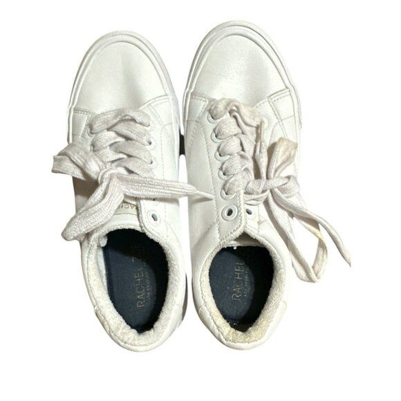 Rachel Zoe White Leather Casual Sneakers Size 7 Lace Up - Picture 7 of 8